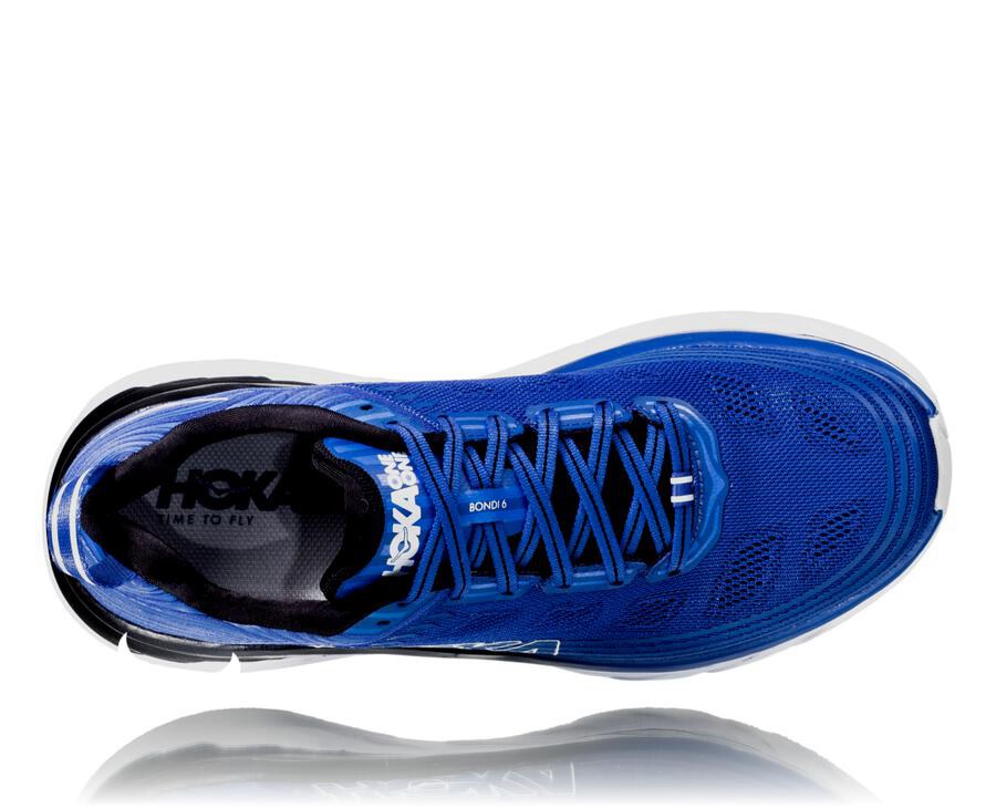 Hoka One One Koşu Ayakkabısı Erkek Mavi/Beyaz - Bondi 6 - WY9643527